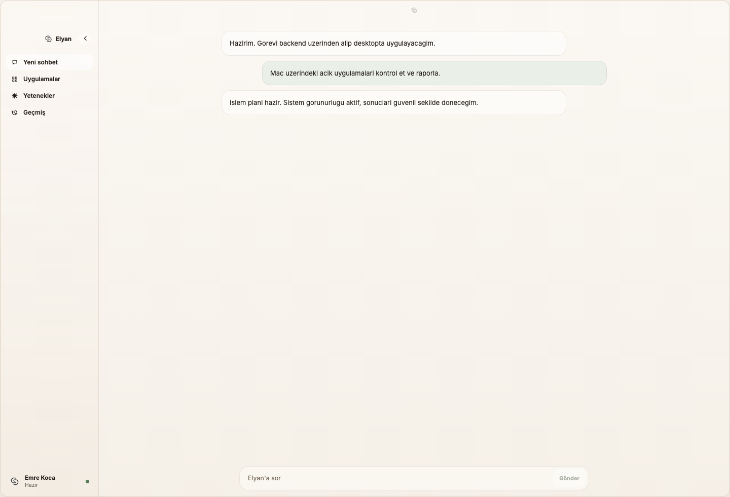 Elyan Desktop Interface